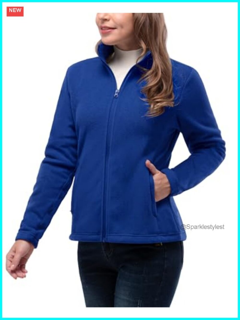 Womens Polar Fleece Jacket Lightweight Zip Up Hiking Sweatshirt